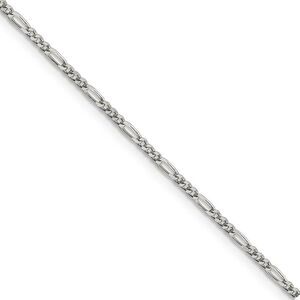 Sterling Silver 1.75mm Solid Figaro Chain Anklet, 9 Inch